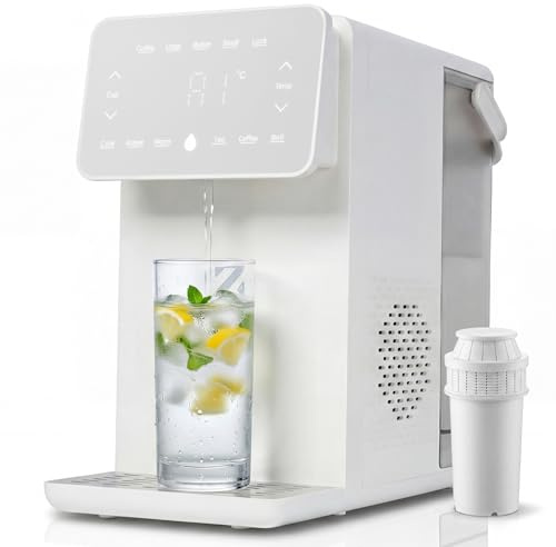 ZACHVO Puri Instant Hot & Cold Water Dispenser – 3s Rapid Heating & 12°C Chilled Water – 4.5L High Capacity, Custom Temp & Volume Control – Night Light & Carbon Filter Included