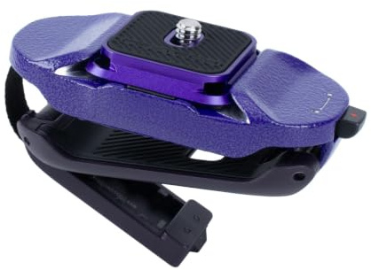PGYTECH Beetle Camera Clip V2 con piastra sistema a sgancio rapido per Sony, Nikon, Fuji, DSLR/SLR, Arca piastra a sgancio rapido per action camere, supporto per tracolla, viola