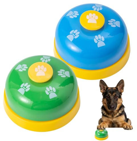 SLSON Haustier-Trainingsglocken, Türklingel, Toilettentraining, Hundeglocke für Tür, Töpfchentraining, laute und knackige Türklingel, Kommunikationsgerät für Welpen und Katzen, Hellblau und Grün, 2