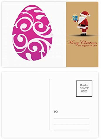 Ostern Religion Festival violettes Ei Design Weihnachtsmann Postkarten-Set Danksagungskarten, 20 Stück