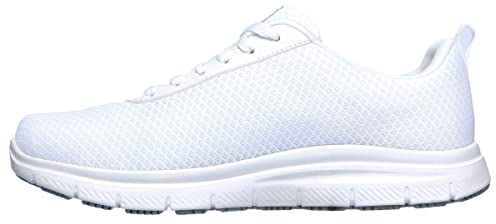 Skechers Herren Flex Advantage Sr Bendon Sneaker, White Mesh Water And Stain Repellent Treatmen, 44 EU