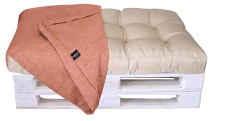 LILENO HOME Pallet Cushion Cover Red - Replacement Cover for Seat Part 120 x 80 x 16-20 cm - Cushion Cover for Euro Pallets - Pallet Cushion Outdoor Cover for Pallet Furniture