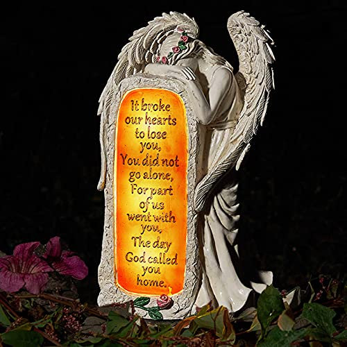 Statues de jardin d'ange pour décoration extérieure, figurines d'ange solaires pour décoration de jardin, cour, cadeaux commémoratifs pour la perte d'un être cher