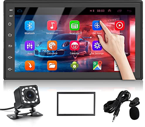 Android Autoradio GPS Navi 2 Din - Autoradio Bluetooth mit 7 Zoll HD Touchscreen Multimedia Radio mit WiFi, Mirrorlink, FM RDS Radio, USB, Rückfahrkamera, Lenkradkontrolle