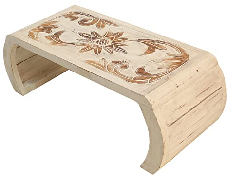 Oriental Galerie Beistelltisch Couchtisch Opiumtisch Brücke Blumentisch Betttisch Laptoptisch Notebooktisch Neues Modell 30 cm Höhe Weiß Groß