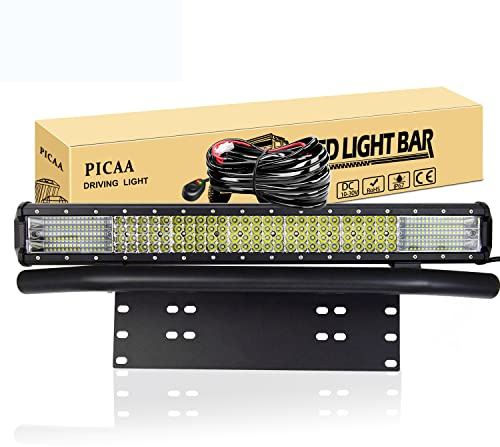 PICAA LED Lichtleiste, 9D 23 Zoll 570W Led Lichtbalken Arbeitsscheinwerfer | Led Arbeitsscheinwerfer,Lichtleiste,Zusatzscheinwerfer Bar,Arbeit Licht Bar, für SUV Offroad ATV UTV Traktor 4x4 Auto,6000K