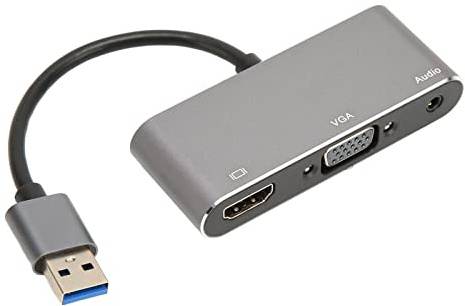 PUSOKEI Adaptateur VGA vers USB, Convertisseur D'adaptateur USB3.0 vers VGA Prend en Charge Windows 7/8/10/11, OS X, Lecteur 1080p à écran Partagé USB, Transfert 5 Gbit/s, Plug