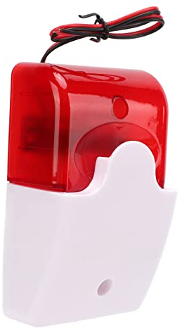 Tonlichtalarm, Kabelgebundene Blitzsirene, Einstellbares, Stoßfestes Sicherheitswarngerät – Rotes Blinklicht und über 110dB Hoher Dezibel Summer (24V)