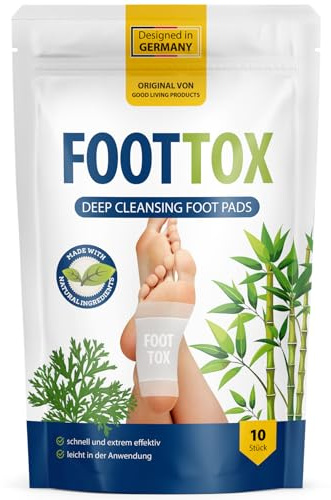Foottox Foot Pads | D-Tox Pflaster für Füße und Körper | Fußpflaster, Foot Patch, Bambus Pflaster - Traditionelles asiatisches Wissen | 10 Stk pro Packung 1x