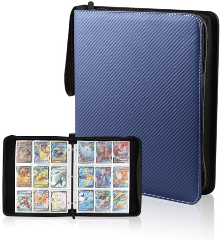 Classeur Carte Cahier pour 900 Cartes,9 Pochettes Livre Rangement Porte Grande Album Protection Carte, Album de Cartes à Collectionner avec Fermeture Zippée,pour YU-Gi-Oh/MTG Magic/GX EX/Ninjago Carte