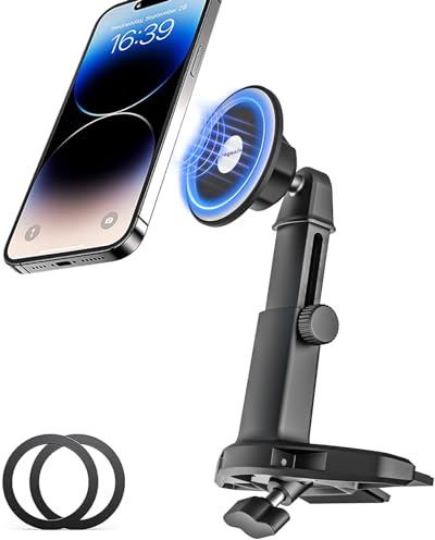 CD Schlitz Handy Autohalterung Mag-Safe, CD Schacht Handyhalterung Magnet | Vorne Auto Halter Höhenverstellbar [Super Magnetisch] für iPhone 17/ 16/ 15 Serie, Mag-Safe Hülle, andere Android Handys