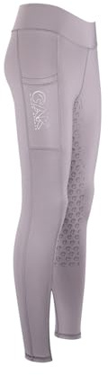 AK Oreo AKRS-6052-01 - Calzamaglie/leggings/pantaloni da equitazione traspiranti a vita alta con presa in silicone, Grigio acciaio, S