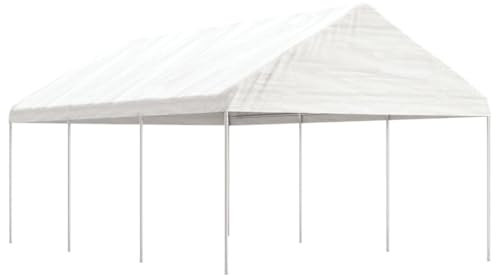 Gecheer Gazebo,Tenda,Tendone,per Feste,da Esterno,da Giardino,in Polietilene Bianco,6,69x4,08x3,22 m,Gazebo per Festa,Tenda per Festa,Gazebo per Eventi,Gazebo da Giardino