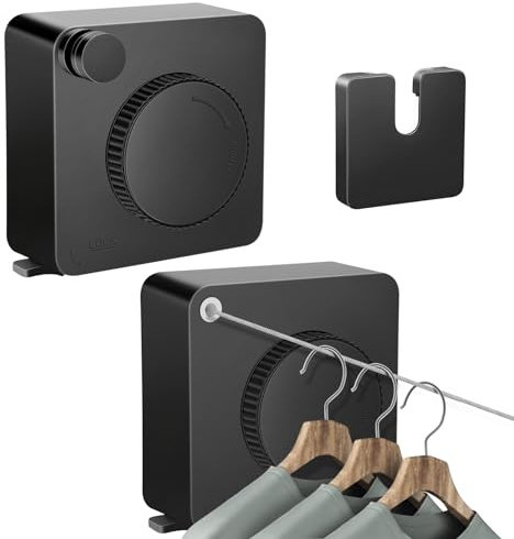 Ausziehbare Wäscheleine aus Edelstahl, 4,8 m, für die Wandmontage, verhindert Durchhängen, Wäscheleine für Balkon, Waschküche, Wohnung