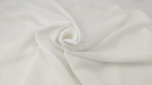 Stoff-Kollektion - Chiffon Stoff Meterware aus Polyester - Feinfaseriger Chiffonstoff, leuchtende Farben & 150cm breit – Ideal zum Nähen, für Bekleidung, als Dekostoff etc. - Weiß