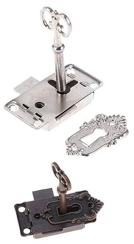 ARTIBETTER 2er-pack Vintage-legierung Und Schlüsselset Für Möbel Schubladenbeschläge Zinklegierung Mini-riegel Für Schmuckschatulle Projekte
