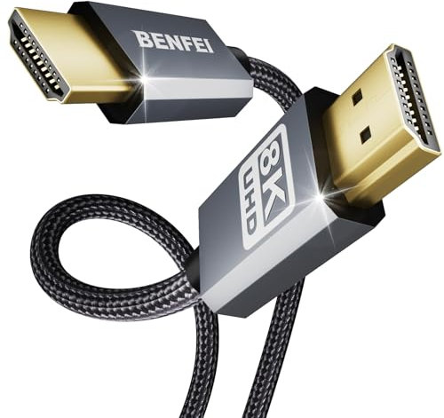 BENFEI 8K Cavo HDMI 2.1 48Gbps 3M, Certificato Velocità Ultra Elevata HDMI® Cavi 8K@60Hz 4K@240Hz/165Hz/144Hz/120Hz HDR10+ ARC eARC HDCP2.3 Dolby Vision VRR compatibile con TV/PS5/PS4/ Xbox-Serie X