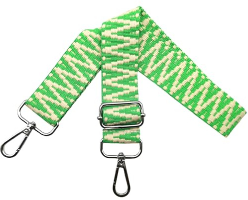 Omxyinma Taschengurte zum Wechseln Verstellbar Schultergurt für Tasche, Taschengurt Breit 3.8cm mit Silber Karabiner Schulterriemen Taschenband Tragegurt für Handtaschen, Grün, S21