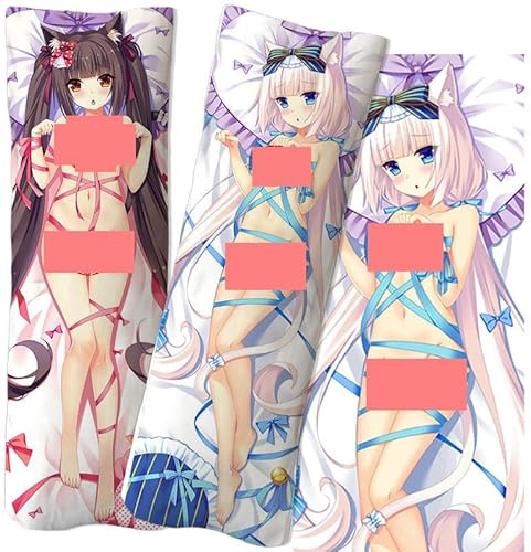 JNLIFT Anime Kissenbezug für NEKOPARA,Anime Pillowcase Hochwertiges Full-Body Umarmungskissen Bezug,Body Kissenbezug Seitenschläferkissen Bezug,Peachskin-40x120CM