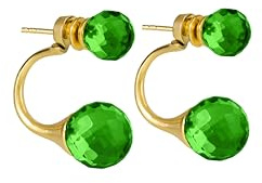 Amber by Mazukna Ohrstecker für Damen - 24K Vergoldetes Silber | Doppel-Kugel Design Ohrringe mit natürlichen Baltischen Bernsteinstücken, leichtes Schmuckgeschenk für den Alltag