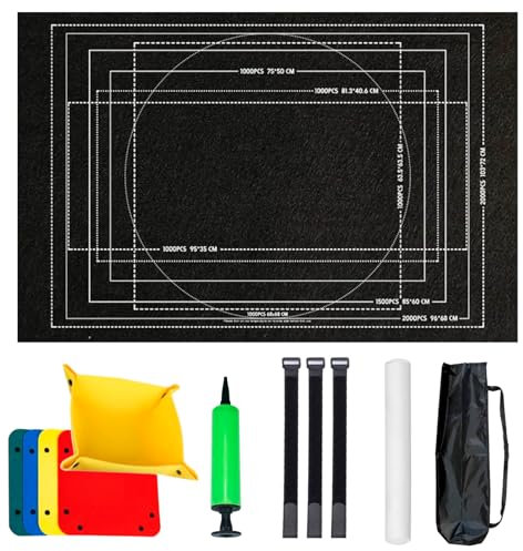 Jomdjmskes Tapis de Puzzle Roll Up Mat - Feutre pour 2000 Pièces, Portable et Rangement avec Pompe Gonflable pour Enfants et Adultes