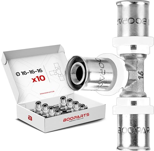 BOOPARTS – Té à Sertir Ø16 mm | Raccord Multicouche Profil TH pour Tubes PER, PEX et Multicouche | Plomberie, Chauffage et Sanitaire | Lot de 10