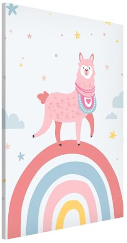 Magnettafel Pinnwand für Magnete Kinderzimmer Magnetboard - Magnetwand Made in Germany - Regenbogen Illustration Notiztafel bunt Mädchen Jungen Visionboard WBMT_6645 (40x60cm)