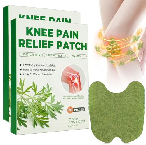 40 Pcs Pain Relief Patches, Natural Herbal Knee Patches for Pain Relief to Relieves Muscle Soreness in Knee, Neck, Shoulder