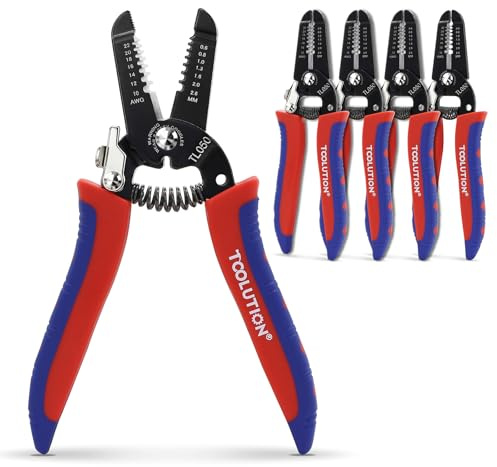 TOOLUTION Pince Dénuder Lot 5 Manuel Câbles 10-22 AWG Outil Électricien