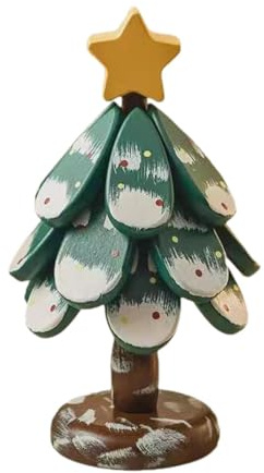 Jiuvaso Sottopentola in Legno a Forma di Albero, sottopiatti Resistenti al Calore, Set di sottobicchieri multifunzionali a Forma di Albero di Natale in Legno, Stella