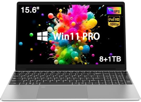 Kayoote Celeron N5095 - Laptop de 15.6 Pulgadas Win 11 Pro para Estudiantes y Negocios, portátiles Celeron N5095 de 8+1 TB con reconocimiento de Huellas Dactilares, Pantalla FHD, IPS, Wi-Fi 6, BT5.0