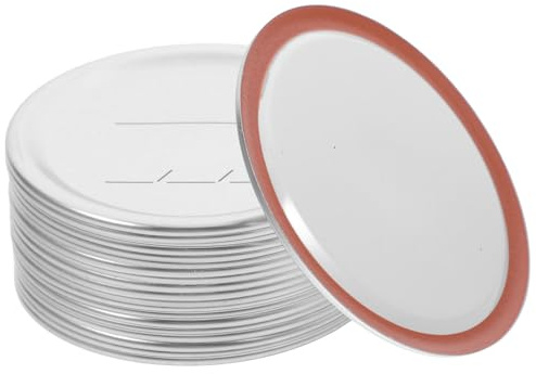 Gadpiparty 20er-Pack Deckel für Einmachgläser, Wiederverwendbare Mason Jar Deckel aus Weißblech, Luftdichte Ersatzdeckel für Einmachglas & Dosen, Auslaufsichere Mehrwegdeckel, 80mm, Silber