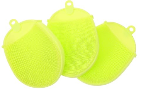 Healvian 3 pièces Lot de Brosses Silicone pour Corps Exfoliantes et Massantes Nettoyage Doux des Pores Adaptées à Divers Types de Peau Usage Familial et Garçon Fille