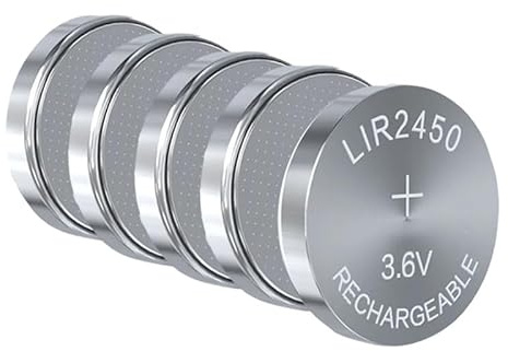 Paquete de 5 baterías recargables de litio LIR2450 LIR 2450 de 3,6 V, repuesto para reloj de control remoto, baja tasa de descarga CR2450, DL2450, DL2450