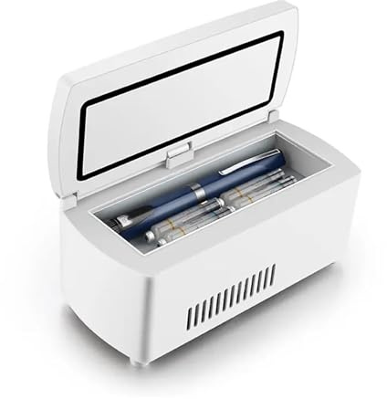 YXCMD Frigo Portatile per Insulina con Schermo LED - Contenitore Termico Medico da Viaggio, Temperatura Regolabile 0-18°C, Autonomia 16H, Grande Capacità & Compatibile Accendisigari