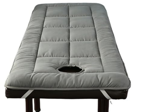 Skönhetssalong säng madrass matta tjock kudde halkfri rum massagedyna med hål (grå, 70 x 185 cm)