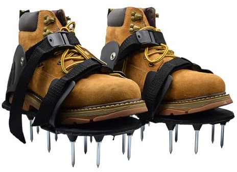 Ergonomic Garden Aerator Shoes Featuring Puncture-Resistant Nails & Inflatable for Long-Lasting Comfort 1pr Professional Turf Aeration Spikes