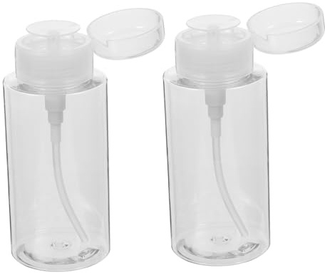 Botellas de Prensa Multifunción 200ml Pet para Líquidos | 2 Unidades, Cierre Hermético en Pp, Formato Portátil para Viaje, Aptas para Quitaesmalte y Desmaquillante