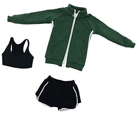 CRDARAAV Ropa de muñecas femeninas a escala 1/6 para figuras de soldados de 12 pulgadas, color verde