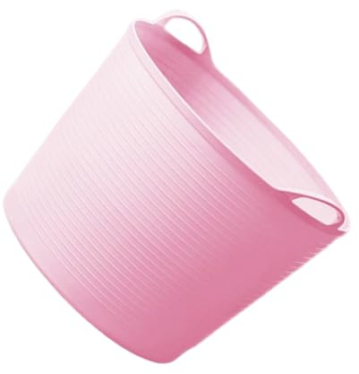 mophrati Manico flessibile da 40 litri, grande cesto per vestiti sporchi, cesto per la biancheria, porta giocattoli, secchio portaoggetti, cestino, doccia, Rosa