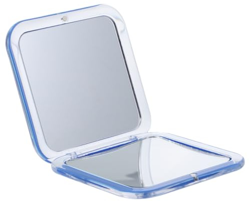GOOHOCHY Specchio da Trucco Pieghevole 7x, Compatto e Portatile, in Resina e Vetro, per Borsa e Viaggio, Blu