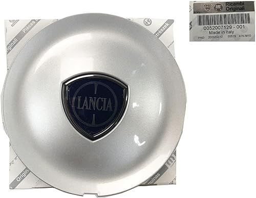 1 COPPETTA COPRIMOZZO Compatibile con LANCIA YPSILON Y dal 2011 in poi STEMMA ORIGINALE BORCHIA TAPPO CERCHIO IN LEGA grigia
