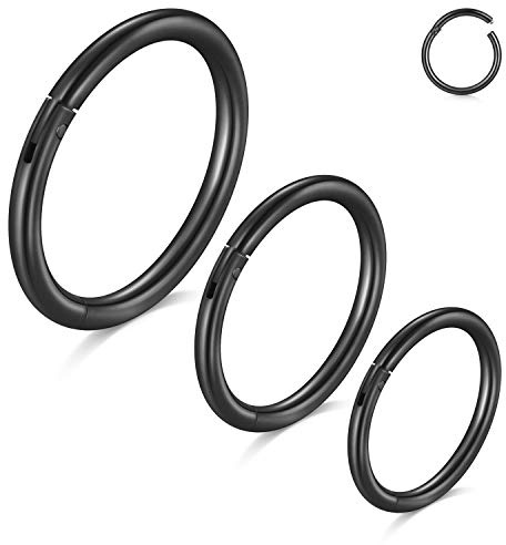 MODRSA 18G 16G Nasenpiercing Ring Chirurgenstahl Segmentring Clicker Nasenring Piercing Septum Piercing Helix Knorpel Ohrpiercing 8MM 10MM 12MM