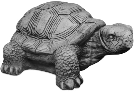 gartendekoparadies.de Statue Schildkröte, Steinfigur, H. 29 cm, 70 kg, Grau, frostsicher aus Steinguss für Außenbereich