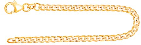 EDELIND Echtgold Armband Herren 585 Gelbgold 3.4 mm Bracelet Panzerkette Flach 14 K Gold Länge 19 cm Goldarmband mit Stempel und Karabinerverschluss, inkl Schmuck Geschenk Box Made in Germany