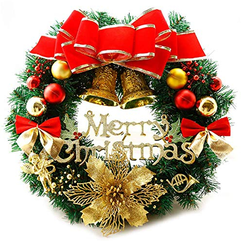 AcserGery Weihnachtskranz mit Kugel, Schleife, Weihnachten Dekor