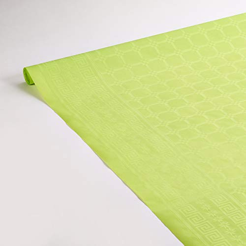 Le NAPPAGE ARTS DE LA MESA Mantel de papel damasco verde anís – 1,18 x 6 m