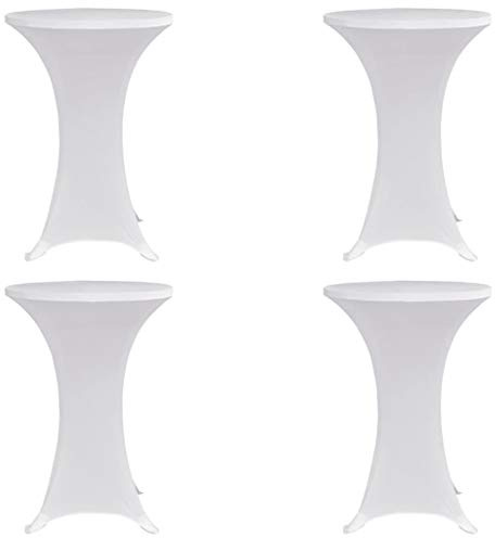 vidaXL Stehtischhussen 4 STK. Ø 80 cm Weiß Stretch