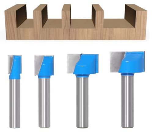 APLUS Bodenreinigung Fräser Set 5 Stück, 8mm Schaft Fräser Schaftfräser Holzbearbeitungswerkzeug Bit 10 /15 / 22 / 30mm