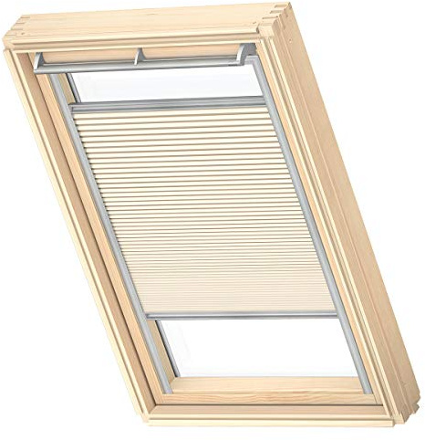 VELUX Blackout Energy Pleated Roof Blind, Grey Frame, CK02, Ivory | Thermal Insulation, Flying Positioning, OEKO-TEX®